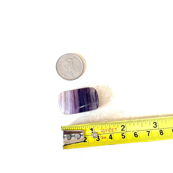 Natural Purple Fluorite Pendant, Large Genuine Gemstone Rectangular Pendant - Picture 12 of 13